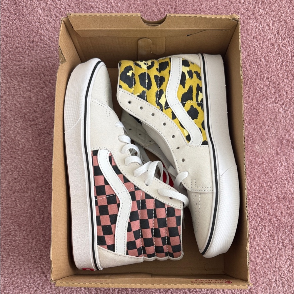 Vans Women's Sneakers - Yellow and Pink Checkered